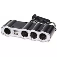 Разклонител за авто запалката с кабел Amio ,i 4 гнезда + 2 USB, WF-4008 Разклонител за авто запалката с кабел Amio ,i 4 гнезда + 2 USB, WF-4008