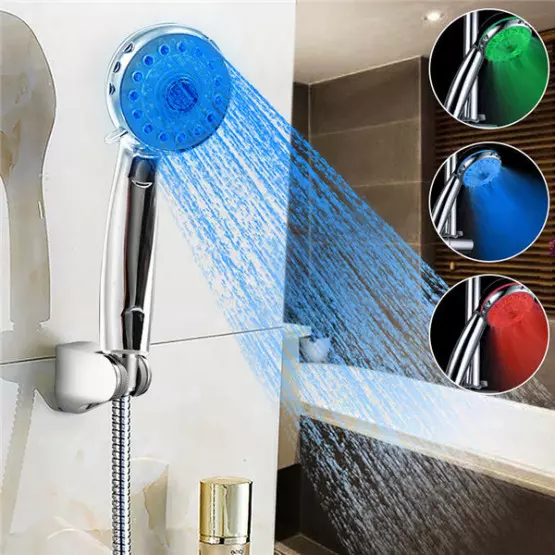 LED Душ слушалка светеща в 3 различни цвята - LED shower head