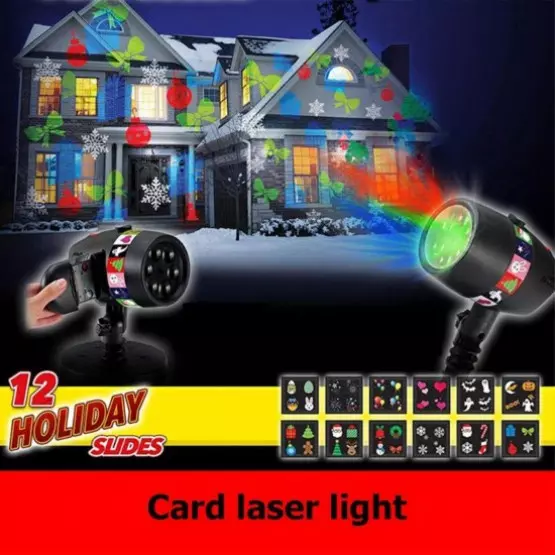 Лазерен прожектор Star Shower Slide -12 приставки с фигури
