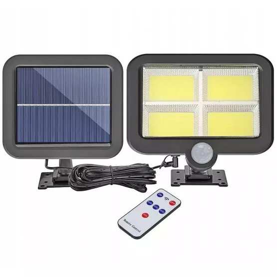 LED соларен прожектор с 4 COB лампи и сензор за движение