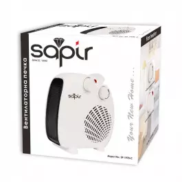 Вентилаторна печка SAPIR SP 1970 C, 2000W, 3 степени, Дръжка за пренасяне, Защита от прегряване, Бял