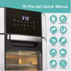 ЕЪР ФРАЕР - ФУРНА С ГОРЕЩ ВЪЗДУХ XXXL - 12 ЛИТРА, 3000 W, 10 В 1 ЕЪР ФРАЕР - ФУРНА С ГОРЕЩ ВЪЗДУХ XXXL - 12 ЛИТРА, 3000 W, 10 В 1