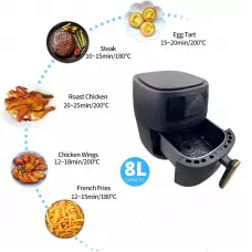 8 литра XXXL Еър Фраер - Фритюрник с горещ въздух, Дигитален, 2400 W 8 литра XXXL Еър Фраер - Фритюрник с горещ въздух, Дигитален, 2400 W