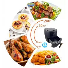 8 литра XXXL Еър Фраер - Фритюрник с горещ въздух, Дигитален, 2400 W 8 литра XXXL Еър Фраер - Фритюрник с горещ въздух, Дигитален, 2400 W