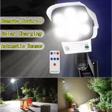 Соларна лампа - Имитация на охранителна камера, 150 W, 63 COB, със сензор за движеи и дистанционно Соларна лампа - Имитация на охранителна камера, 150 W, 63 COB, със сензор за движеи и дистанционно