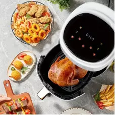 8 литра Air Fryer - Уред за здравословно готвене с горещ въздух , 1400 W, Тъч скрийн управление 8 литра Air Fryer - Уред за здравословно готвене с горещ въздух , 1400 W, Тъч скрийн управление