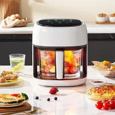 6 литра Air Fryer - Фритюрник с горещ въздух и прозрачна кошница , 2400 W, Тъч скрийн управление 6 литра Air Fryer - Фритюрник с горещ въздух и прозрачна кошница , 2400 W, Тъч скрийн управление