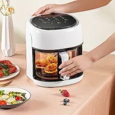 6 литра Air Fryer - Фритюрник с горещ въздух и прозрачна кошница , 2400 W, Тъч скрийн управление 6 литра Air Fryer - Фритюрник с горещ въздух и прозрачна кошница , 2400 W, Тъч скрийн управление