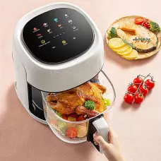 6 литра Air Fryer - Фритюрник с горещ въздух и прозрачна кошница , 2400 W, Тъч скрийн управление 6 литра Air Fryer - Фритюрник с горещ въздух и прозрачна кошница , 2400 W, Тъч скрийн управление