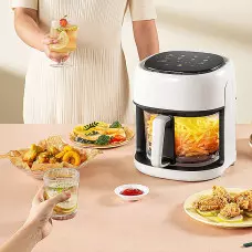 6 литра Air Fryer - Фритюрник с горещ въздух и прозрачна кошница , 2400 W, Тъч скрийн управление 6 литра Air Fryer - Фритюрник с горещ въздух и прозрачна кошница , 2400 W, Тъч скрийн управление
