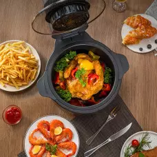 7 литра Air Fryer - Фритюрник с горещ въздух и прозрачен капак , 1200 W, Тъч скрийн управление 7 литра Air Fryer - Фритюрник с горещ въздух и прозрачен капак , 1200 W, Тъч скрийн управление