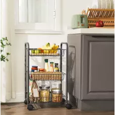 Преносима етажерка с 3 метални рафта Преносима етажерка с 3 метални рафта