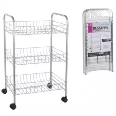 Преносима етажерка с 3 метални рафта Преносима етажерка с 3 метални рафта