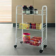 Преносима етажерка с 3 метални рафта Преносима етажерка с 3 метални рафта