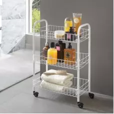 Преносима етажерка с 3 метални рафта Преносима етажерка с 3 метални рафта