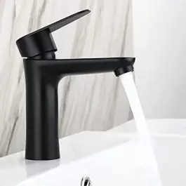 Смесител за мивка от неръждаема стомана с черно матово покритие