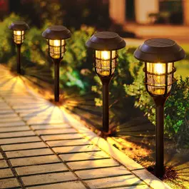 Комплект 4  бр. соларни LED лампи  за градина, 40 см