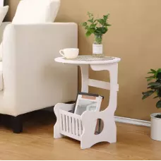 Кръгла масичка за кафе с органайзер Кръгла масичка за кафе с органайзер