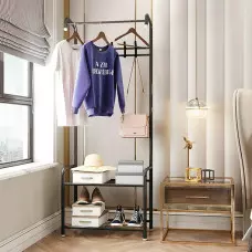 Мултифункционална закачалка с 2 рафта за обувки Мултифункционална закачалка с 2 рафта за обувки