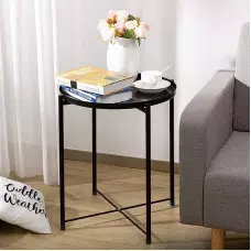 Черна кръгла метална маса Черна кръгла метална маса