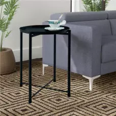 Черна кръгла метална маса Черна кръгла метална маса