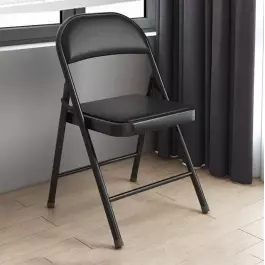 Сгъваем кожен стол със стоманена конструкция