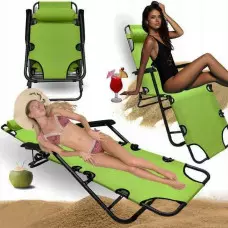 Сгъваем шезлонг с подвижна възглавница 178x60x90 см. Сгъваем шезлонг с подвижна възглавница 178x60x90 см.
