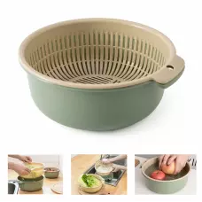 Двойна кухненска кошница за отцеждане на зеленчуци и плодове Двойна кухненска кошница за отцеждане на зеленчуци и плодове