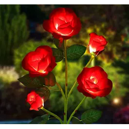Градинска соларна лампа - роза