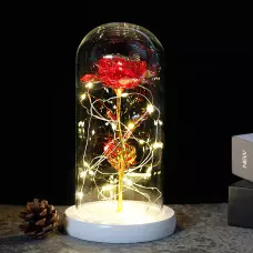 Вечна роза в стъкленица с LED лампички Вечна роза в стъкленица с LED лампички