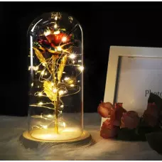 Вечна роза в стъкленица с LED лампички Вечна роза в стъкленица с LED лампички