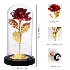Вечна роза в стъкленица с LED лампички Вечна роза в стъкленица с LED лампички