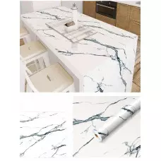 Самозалепващо фолио – бял мрамор с черни линии Самозалепващо фолио – бял мрамор с черни линии