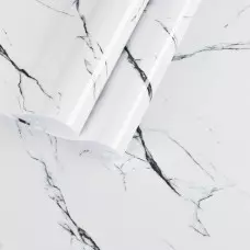 Самозалепващо фолио – бял мрамор с черни линии Самозалепващо фолио – бял мрамор с черни линии