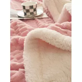Плюшено топло одеяло - розово