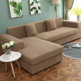Стилен калъф за ъглов диван - Капучино