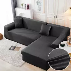 Еластичен калъф за ъглов диван - Черен Еластичен калъф за ъглов диван - Черен