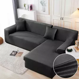 Еластичен калъф за ъглов диван - Черен