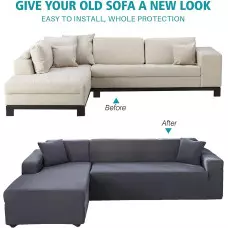 Калъф за ъглов диван - Тъмносив Калъф за ъглов диван - Тъмносив