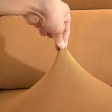 Стилен и еластичен протектор за ъглов диван - Камел Стилен и еластичен протектор за ъглов диван - Камел