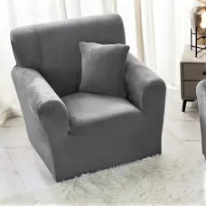 Кадифен калъф за фотьойл - Тъмносив Кадифен калъф за фотьойл - Тъмносив