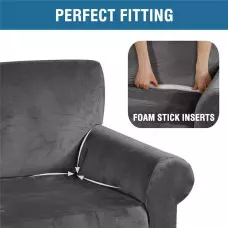 Кадифен калъф за фотьойл - Тъмносив Кадифен калъф за фотьойл - Тъмносив