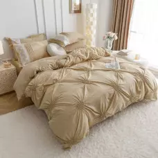 Луксозен спален комплект с бродерия от 6 части – Бежов Луксозен спален комплект с бродерия от 6 части – Бежов