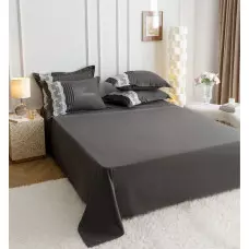 Луксозен спален комплект с бродерия от 6 части – Тъмносив Луксозен спален комплект с бродерия от 6 части – Тъмносив