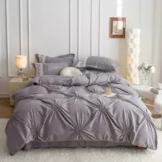 Луксозен спален комплект с бродерия от 6 части – Сив Луксозен спален комплект с бродерия от 6 части – Сив