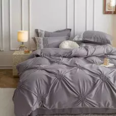 Луксозен спален комплект с бродерия от 6 части – Сив Луксозен спален комплект с бродерия от 6 части – Сив