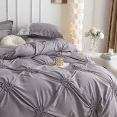 Луксозен спален комплект с бродерия от 6 части – Сив Луксозен спален комплект с бродерия от 6 части – Сив
