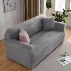 Кадифен калъф за диван - Тъмносив Кадифен калъф за диван - Тъмносив