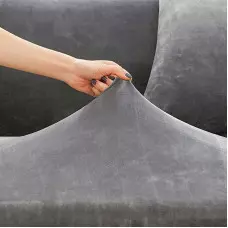 Кадифен калъф за диван - Тъмносив Кадифен калъф за диван - Тъмносив