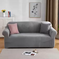 Кадифен калъф за диван - Тъмносив Кадифен калъф за диван - Тъмносив